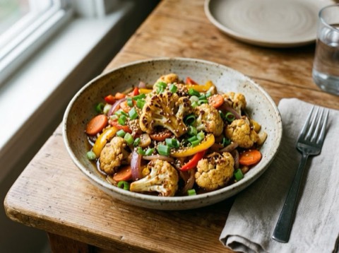 Air-Fried Cauliflower Stir-Fry
