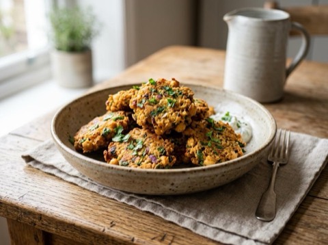 Air-Fried Chickpea Fritters