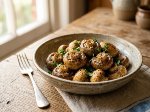 Air-Fried Garlic Mushrooms