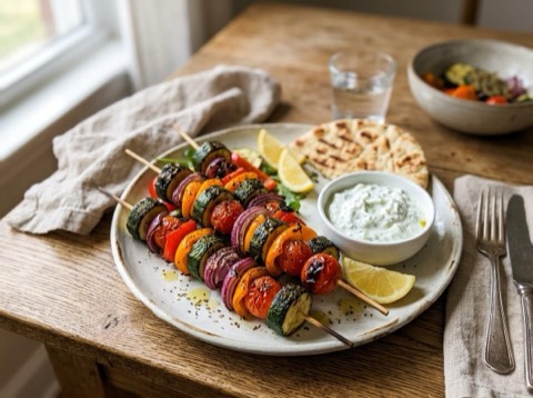 Air-Fried Greek Vegetable Souvlaki