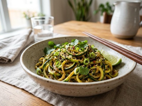 Air-fried Thai Zucchini Noodles
