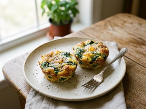 Baked Egg and Spinach Cups
