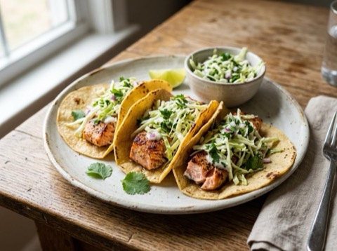 Baked Salmon Tacos