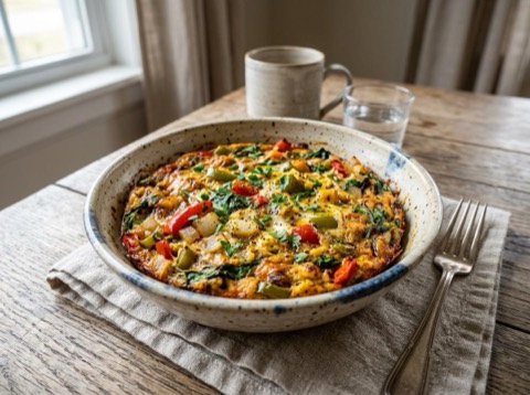 Cajun Vegetable & Egg Bake