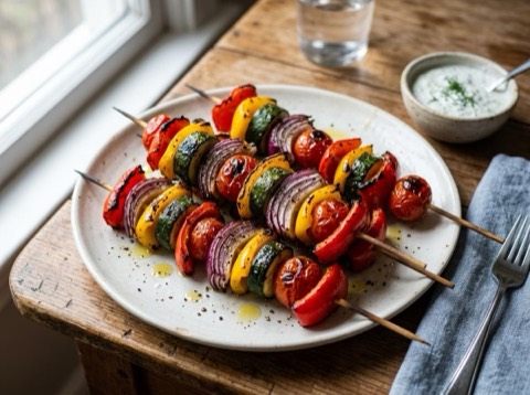 Charcoal-Grilled Vegetable Skewers