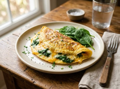 Cheese and Spinach Omelette