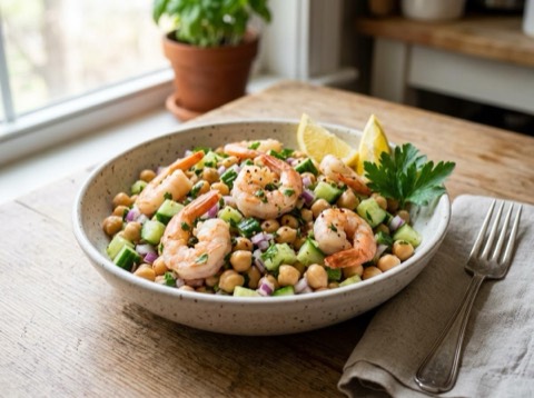 Chickpea and Shrimp Salad