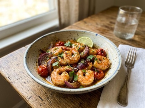 Chili Lime Shrimp Bake