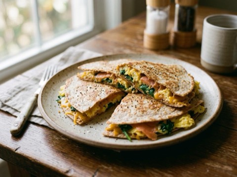 Egg and Smoked Salmon Breakfast Quesadilla