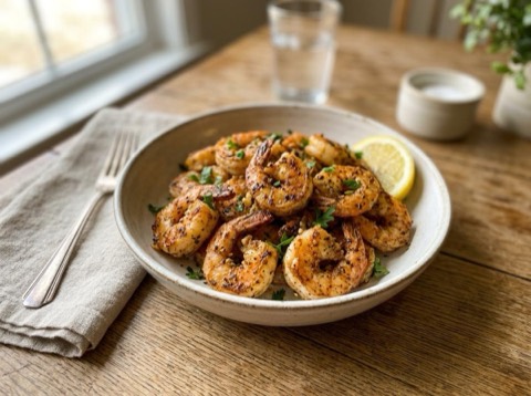 Garlic Herb Air-Fried Shrimp