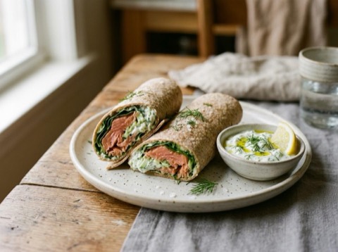 Greek Tzatziki and Smoked Salmon Wraps