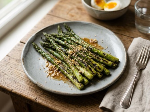 Grilled Asparagus with Garlic Soy Sauce