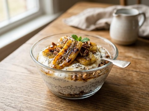 Grilled Banana and Yogurt Parfait