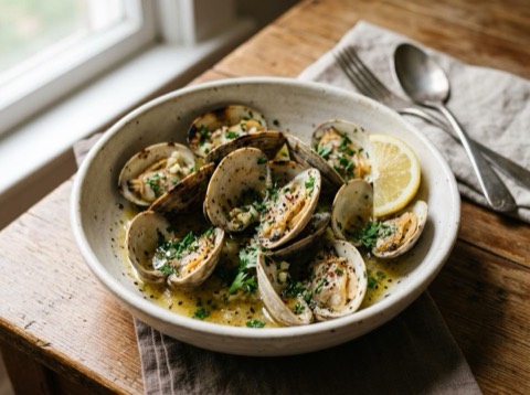 Grilled Clams with Garlic Butter
