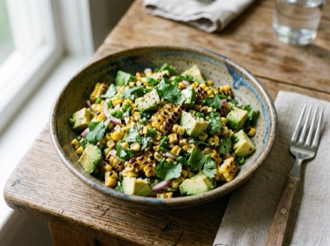 Grilled Corn and Avocado Salad