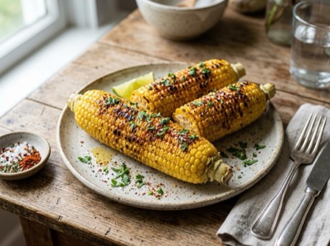 Grilled Corn on the Cob with Spices