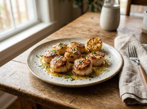 Grilled Scallops with Garlic Butter