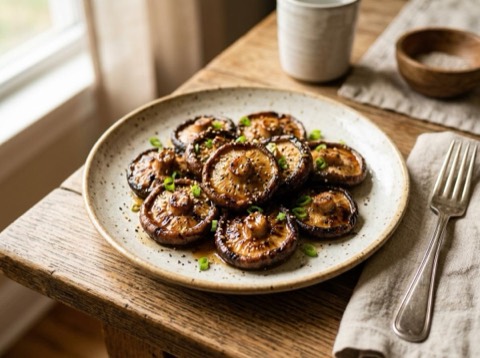 Grilled Shitake Mushrooms with Soy Glaze