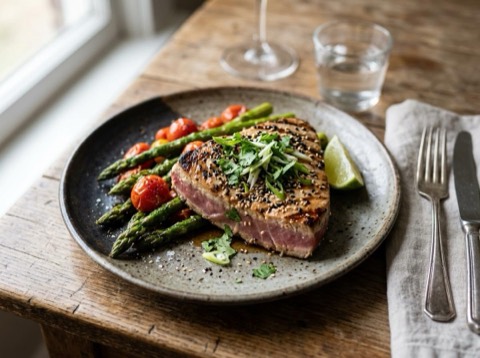 Grilled Tuna Steak with Sesame Oil