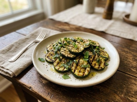 Grilled Zucchini with Mint