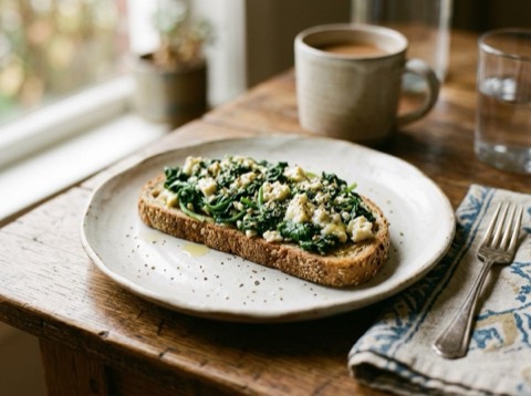 Herbed Feta and Spinach Toast