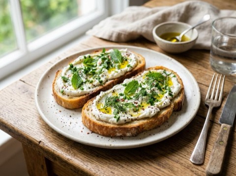 Herbed Labneh Toast