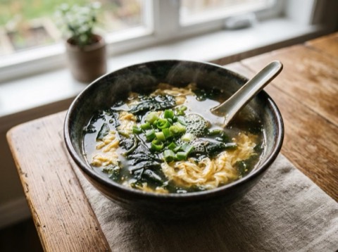 Korean Egg and Seaweed Soup