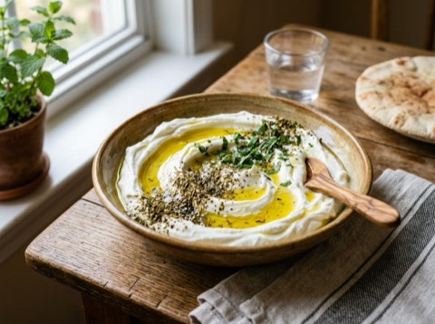 Lebanese Labneh with Olive Oil