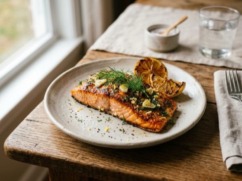 Lemon Garlic Roasted Salmon