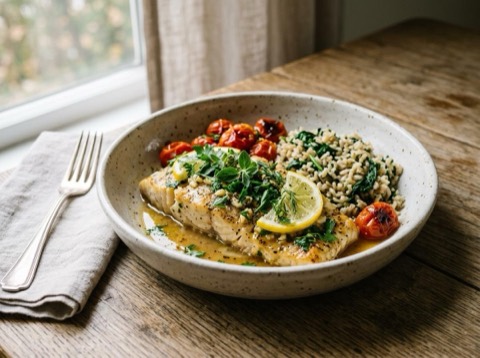 Mediterranean Baked Cod with Herbs