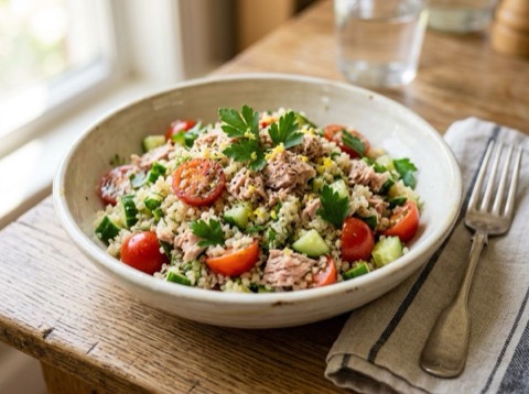 Mediterranean Quinoa Salad with Tuna