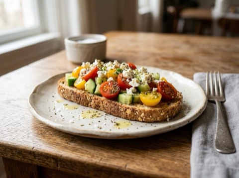 Mediterranean Veggie Toast