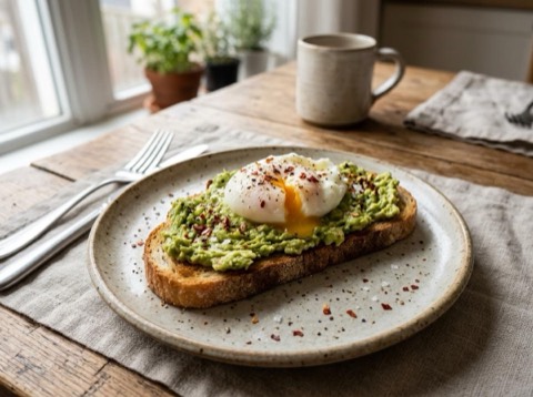 Microwave Avocado and Egg Toast