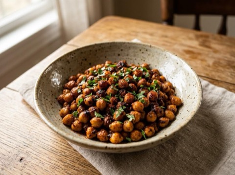 Microwave BBQ Chickpeas