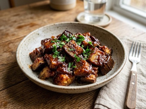 Microwave BBQ Eggplant