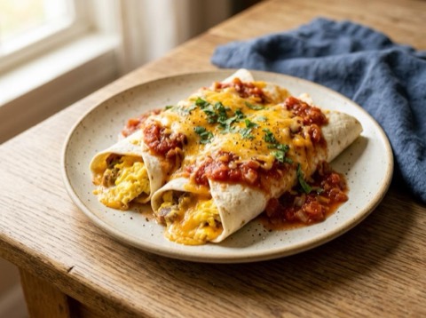 Microwave Breakfast Enchiladas