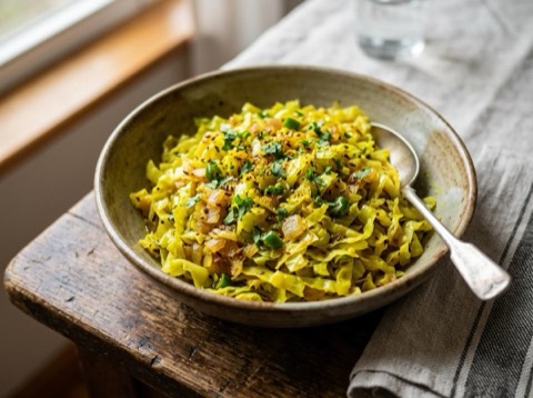 Microwave Cabbage Sabzi