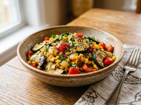 Microwave Cajun Vegetable Medley