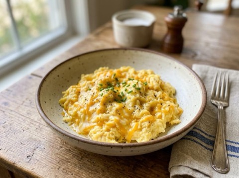 Microwave Cheesy Eggs