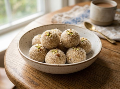 Microwave Coconut Ladoo