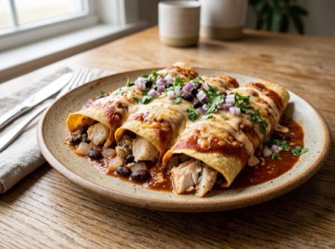 Microwave Fish Enchiladas