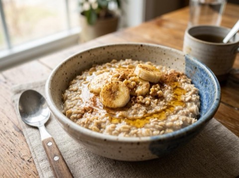 Microwave Greek Honey Banana Oatmeal
