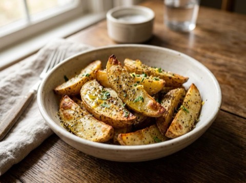 Microwave Greek Potato Wedges