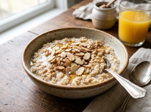 Microwave Honey and Almond Oatmeal