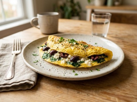 Microwave Mediterranean Omelette