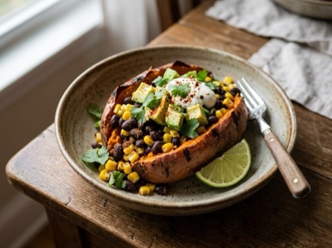 Microwave Mexican Sweet Potato