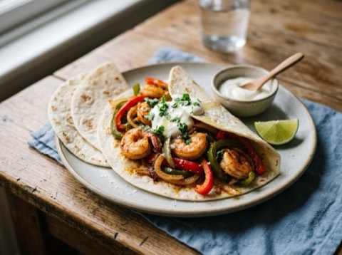 Microwave Prawn Fajitas