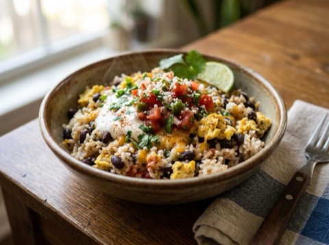 Microwave Spicy Mexican Breakfast Rice