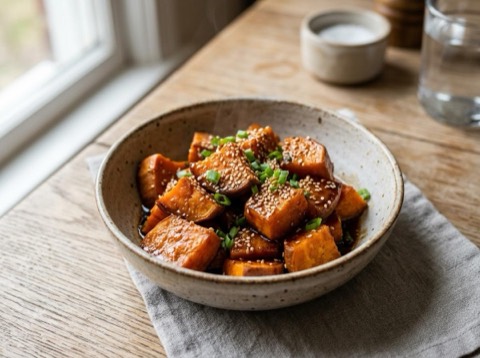 Microwave Sweet Potato with Soy Sauce