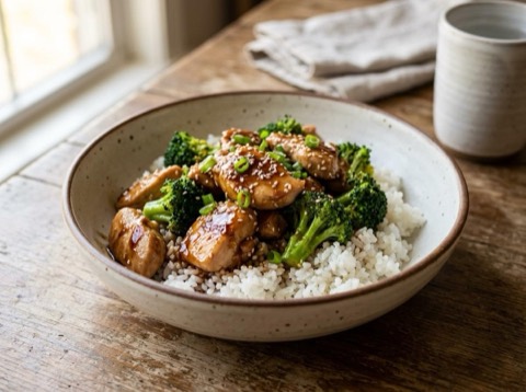 Microwave Teriyaki Chicken Bowl